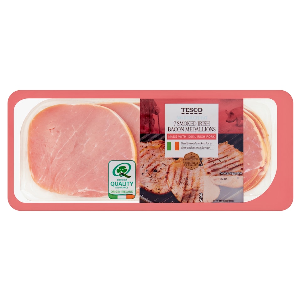Tesco Irish Smoked Bacon Medallions 200G