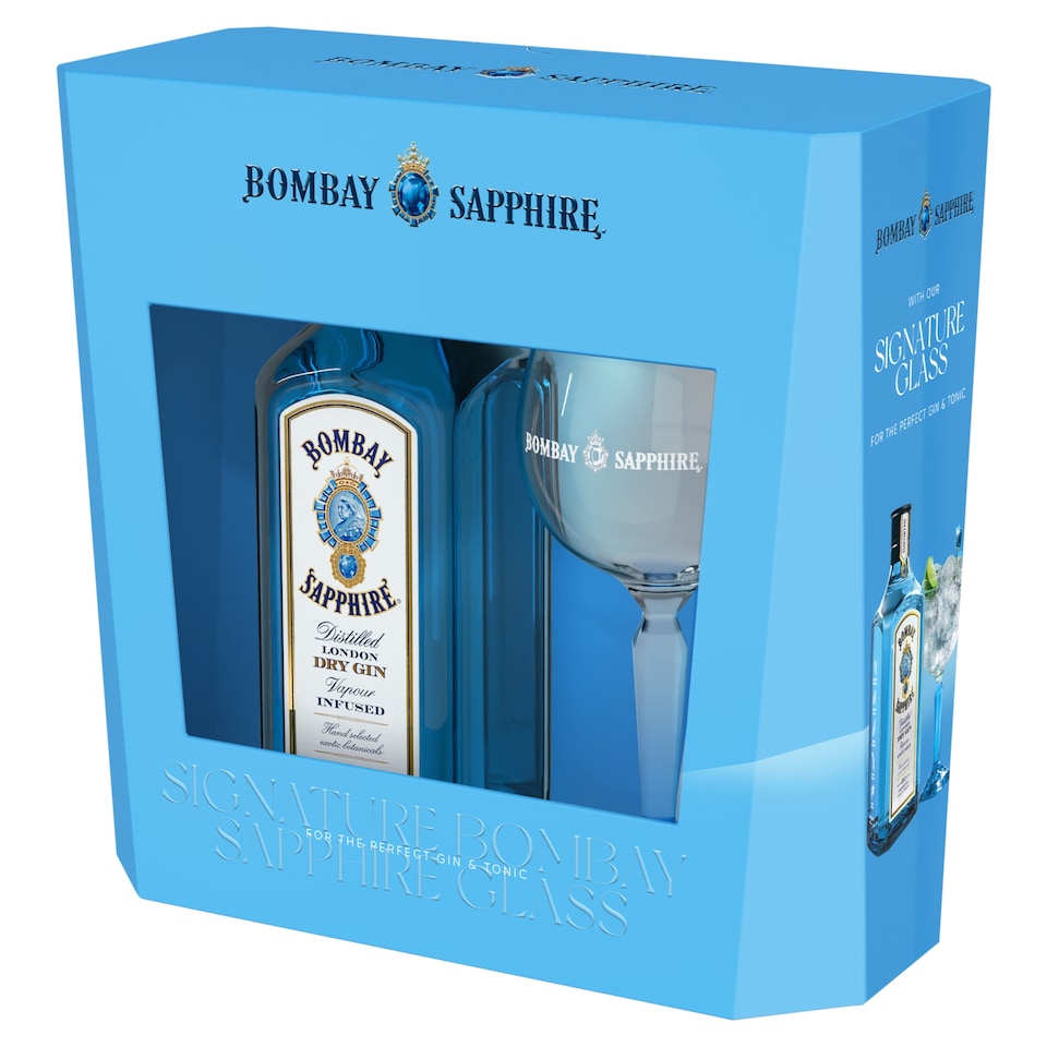 Bombay Sapphire London Dry Gin 40% 700 ml + Glass