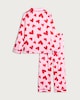 image 2 of F&F Girls Heart Print Pyjama Set in Pink Multi