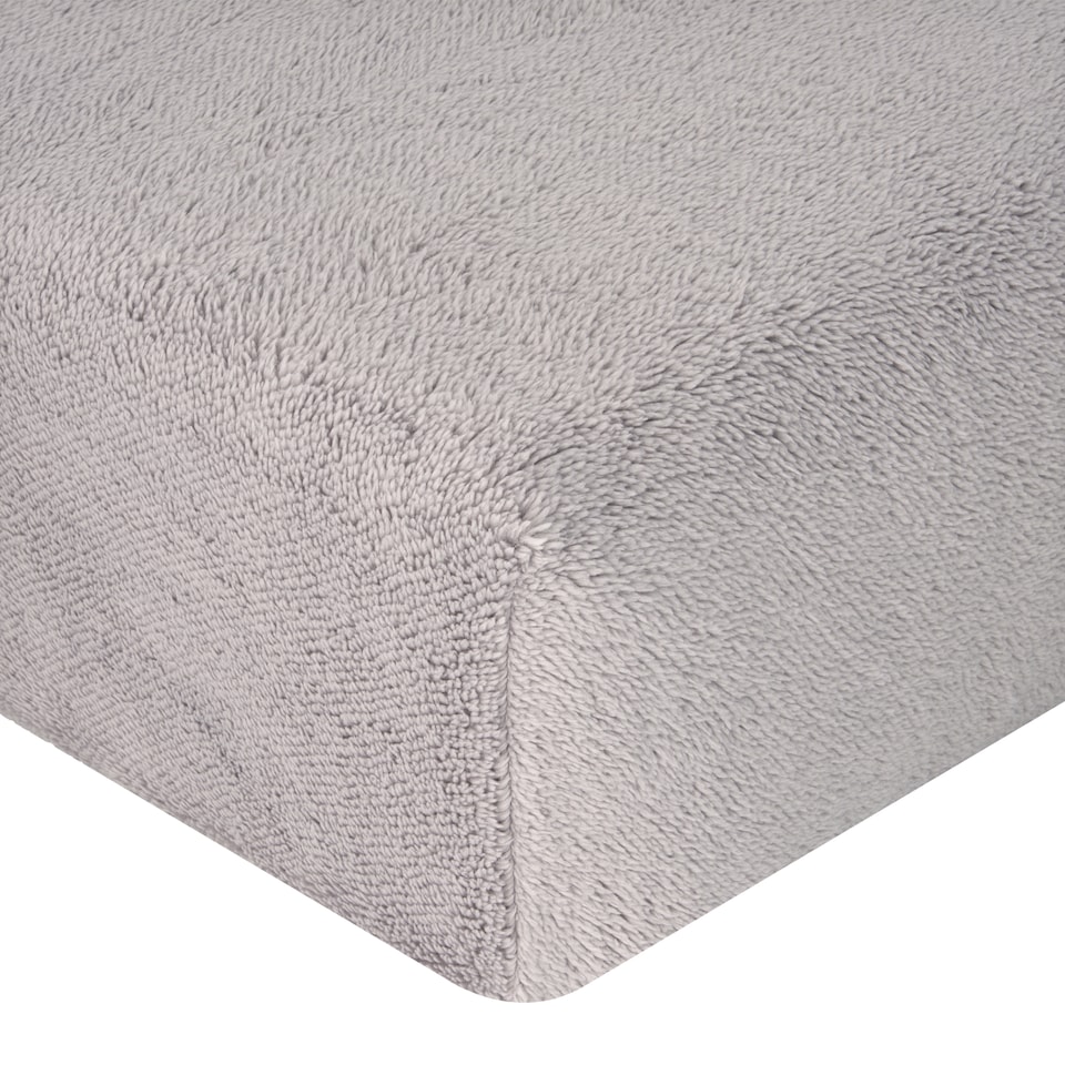 F&F Home Grey Teddy Fleece Fitted Sheet Single