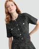 image 1 of F&F Boucle Textured Short Sleeved Jacket in Multi Black White