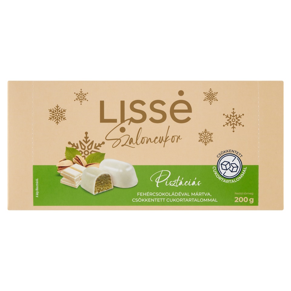 Lissé Pistachio Christmas Candies Dipped in White Chocolate 200 g