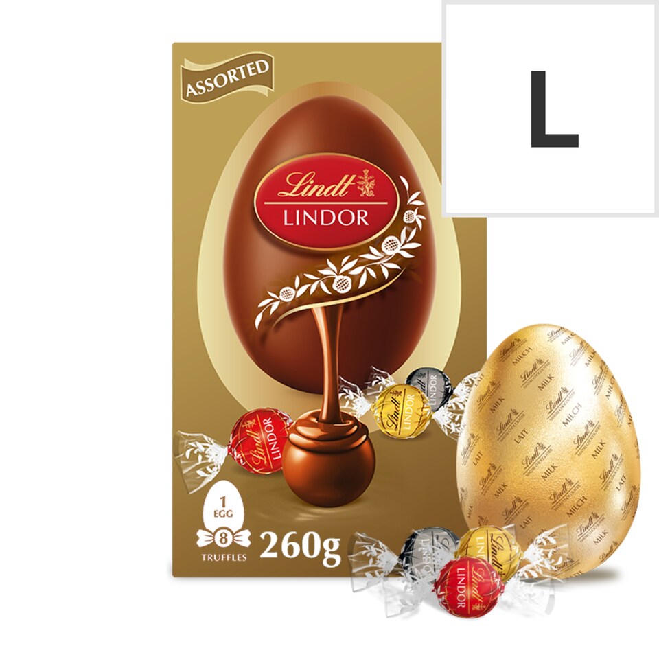 image 1 of Lindt Lindor Milk Chocolate Egg with Assorted Truffles 260g
