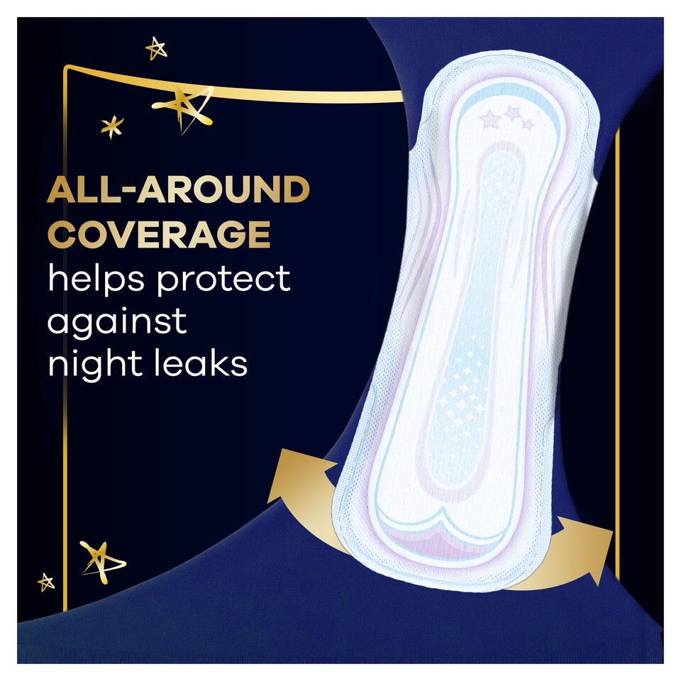 image 1 of Always Ultra Secure Night Extra Size 5 Sanitary Towels with Wings 8 Pack