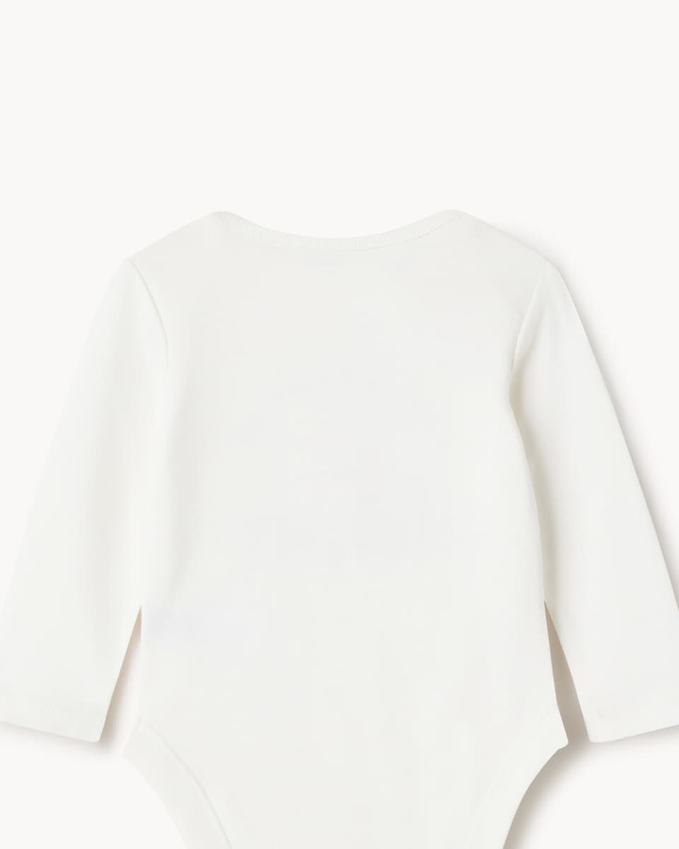 image 1 of F&F Baby Pure Cotton Pumpkin Bodysuit in White