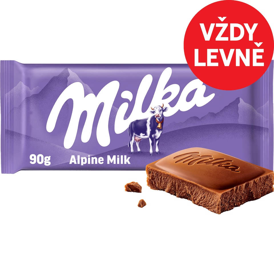 Milka čokoláda Mléčná z alpského mléka 90g