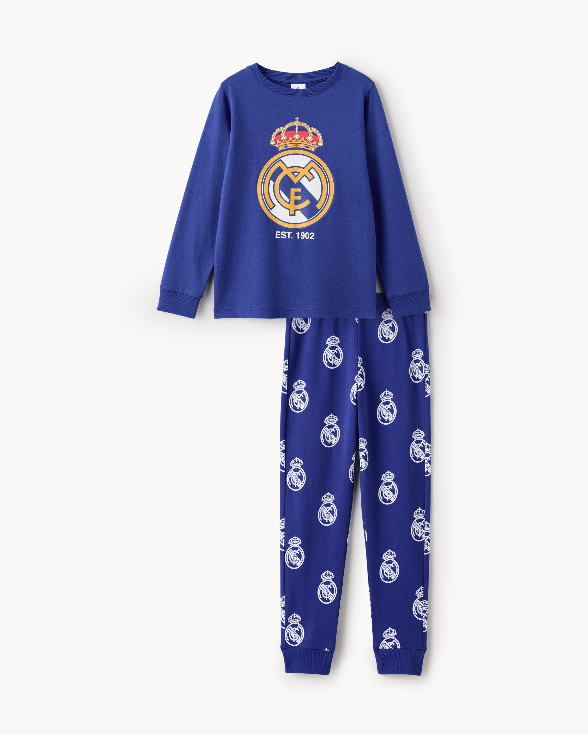 Real Madrid Pure Cotton Pyjama Set in Blue