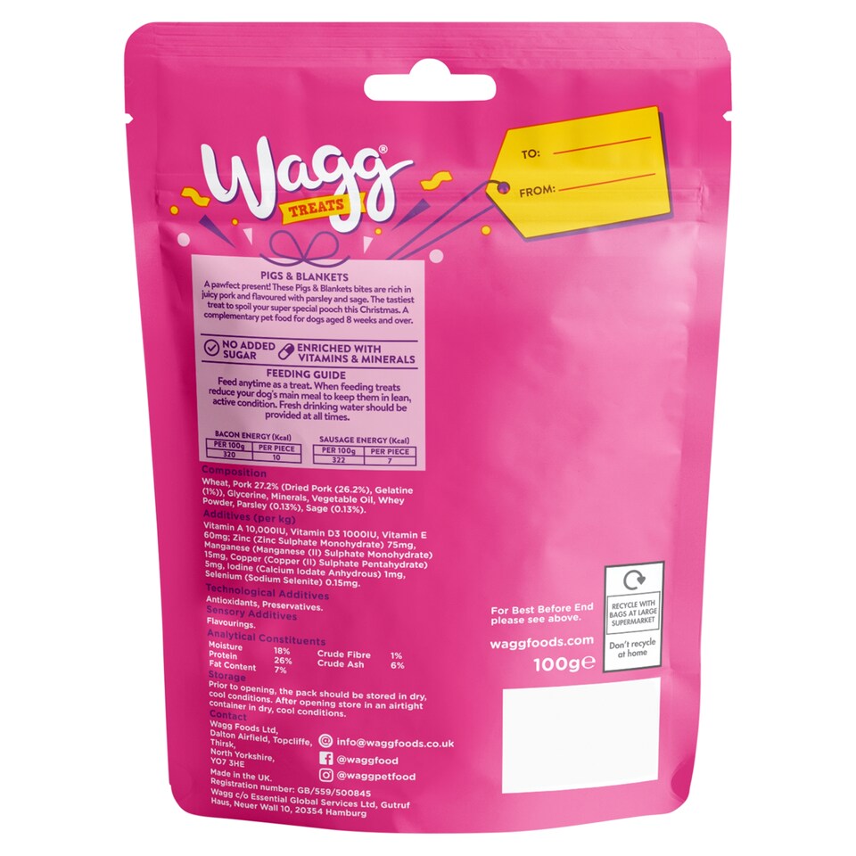 image 1 of Wagg Pig & Blankets Juicy Pork with Parsley & Sage 100g