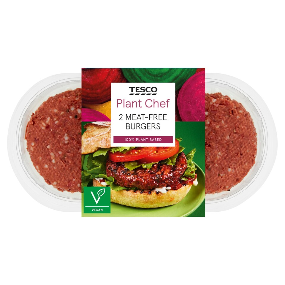 Tesco Plant Chef 2 Meat Free Burgers 226G