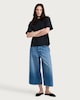 image 2 of F&F Wide Leg Denim Culottes in Blue