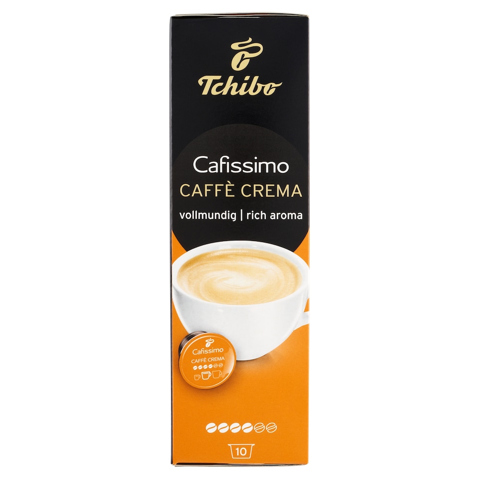 obrázok 1 z Tchibo Cafissimo Caffè Crema pražená mletá káva kapsuly 10 x 7,4 g (74 g)