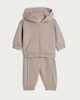 image 1 of F&F x Samantha Faiers 2-Piece Zip Up Hoodie and Joggers Set in Neutral