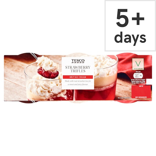 Tesco Strawberry Trifles 405G (3X135g) Tesco Groceries