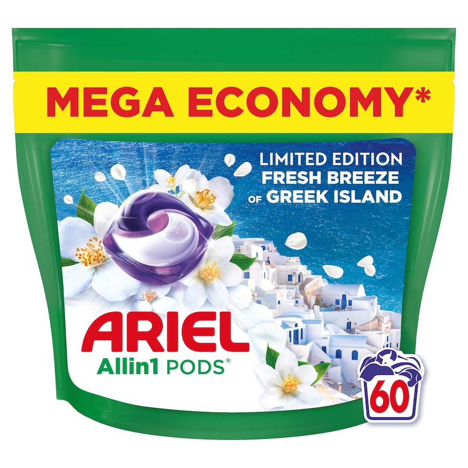Ariel All-in-1 PODS Mosókapszula, 60 Fresh Breeze of Greek Island  1. kép