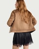 image 3 of F&F Satin Lace Trim Drawstring Shorts in Black
