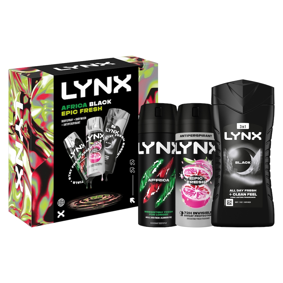 image 1 of Lynx Africa Black Epic Fresh Trio Gift Set