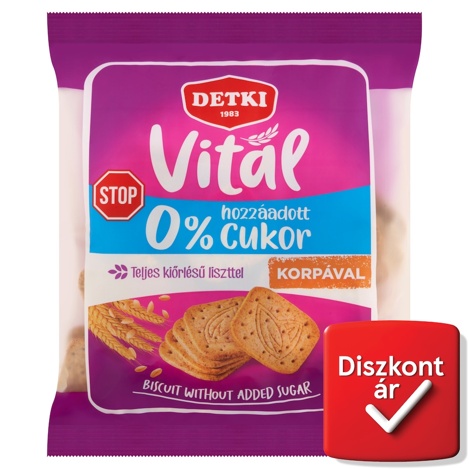 Detki Vital háztartási keksz hozzáadott cukor nélkül 180 g  1. kép