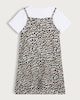 image 5 of F&F Girls Cotton Rich Leopard Print Layered Dress in Multi