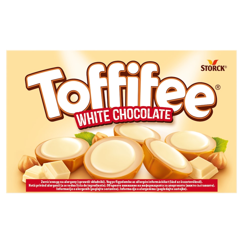 Toffifee White Chocolate mogyoró karamellben tejes töltelékkel és fehér csokoládéval 125 g  1. kép