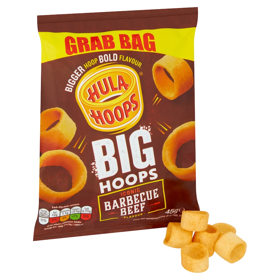 image 1 of Hula Hoops Big Hoops Crisps - Barbecue Beef 45g