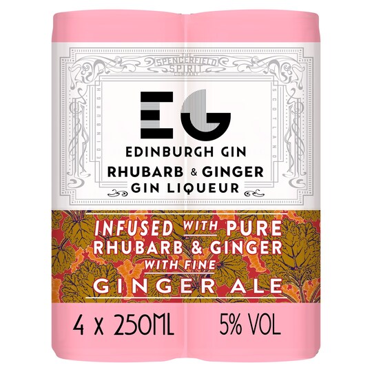 Edinburgh Gin Rhubarb & Ginger Ginger Ale 250X4 Tesco Groceries