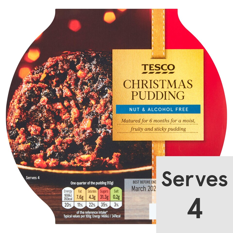 Tesco Alcohol Free Christmas Pudding 454G