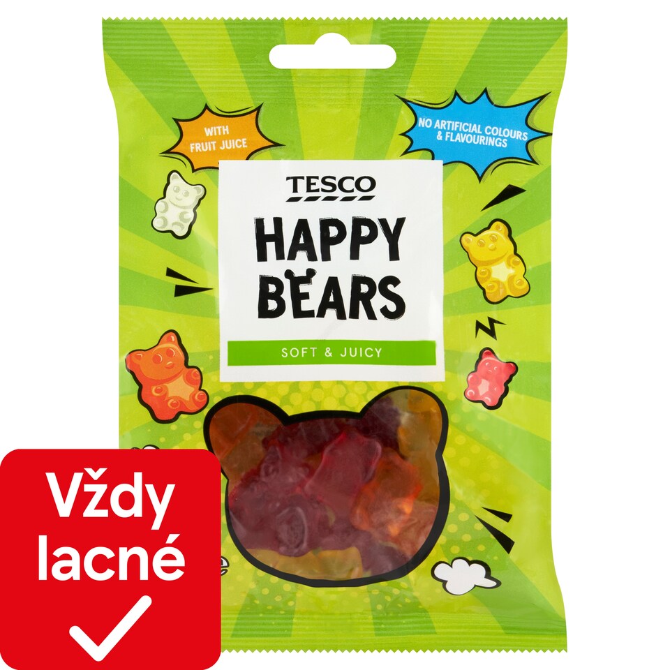 Tesco Happy Bears želé cukríky s ovocnými príchuťami 100 g