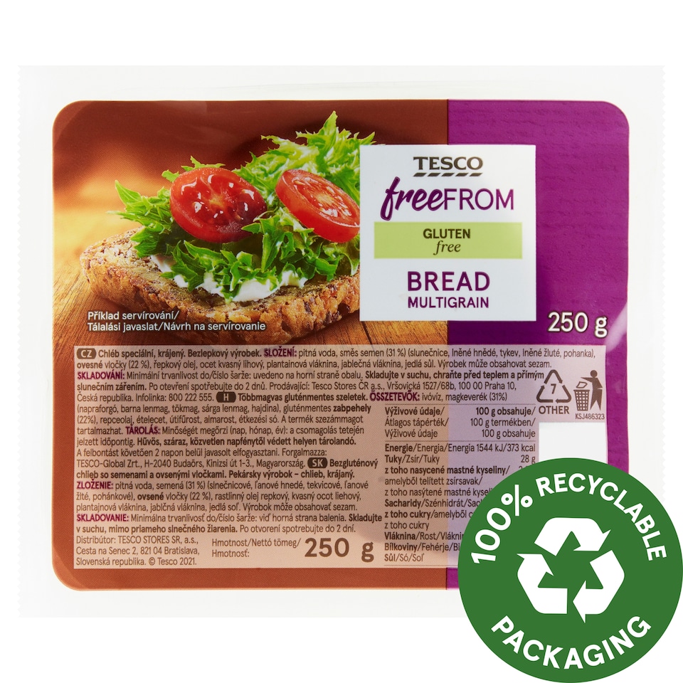 Tesco Free From Gluten Free Multigrain Bread 250 g