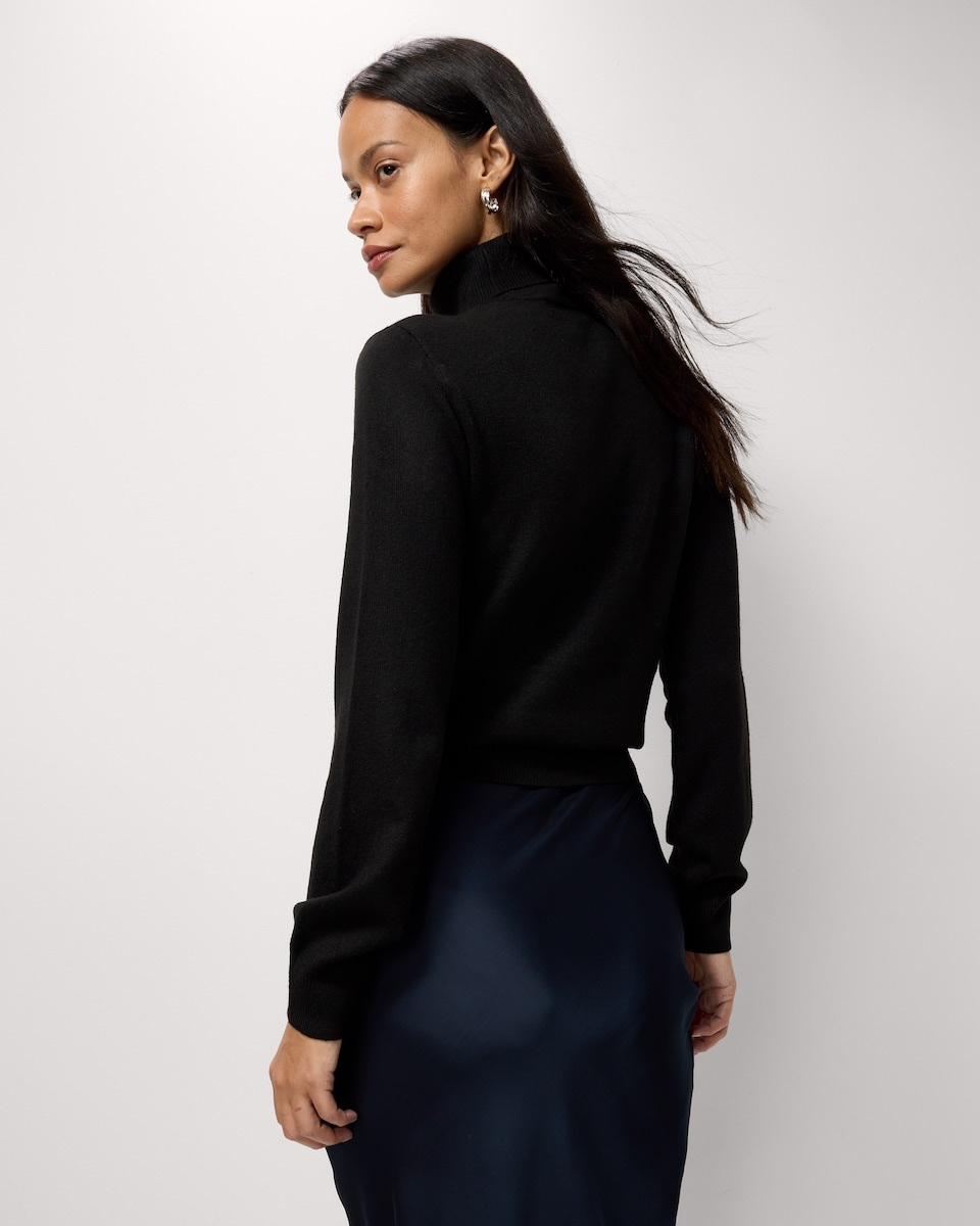 image 1 of F&F Roll Neck Jumper in Black