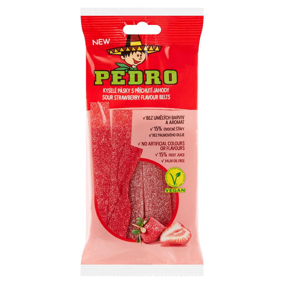 Pedro Kyselé pásky s příchutí jahody 80g