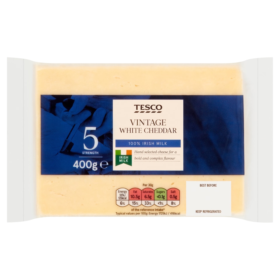Tesco Vintage Irish White Cheddar 400G