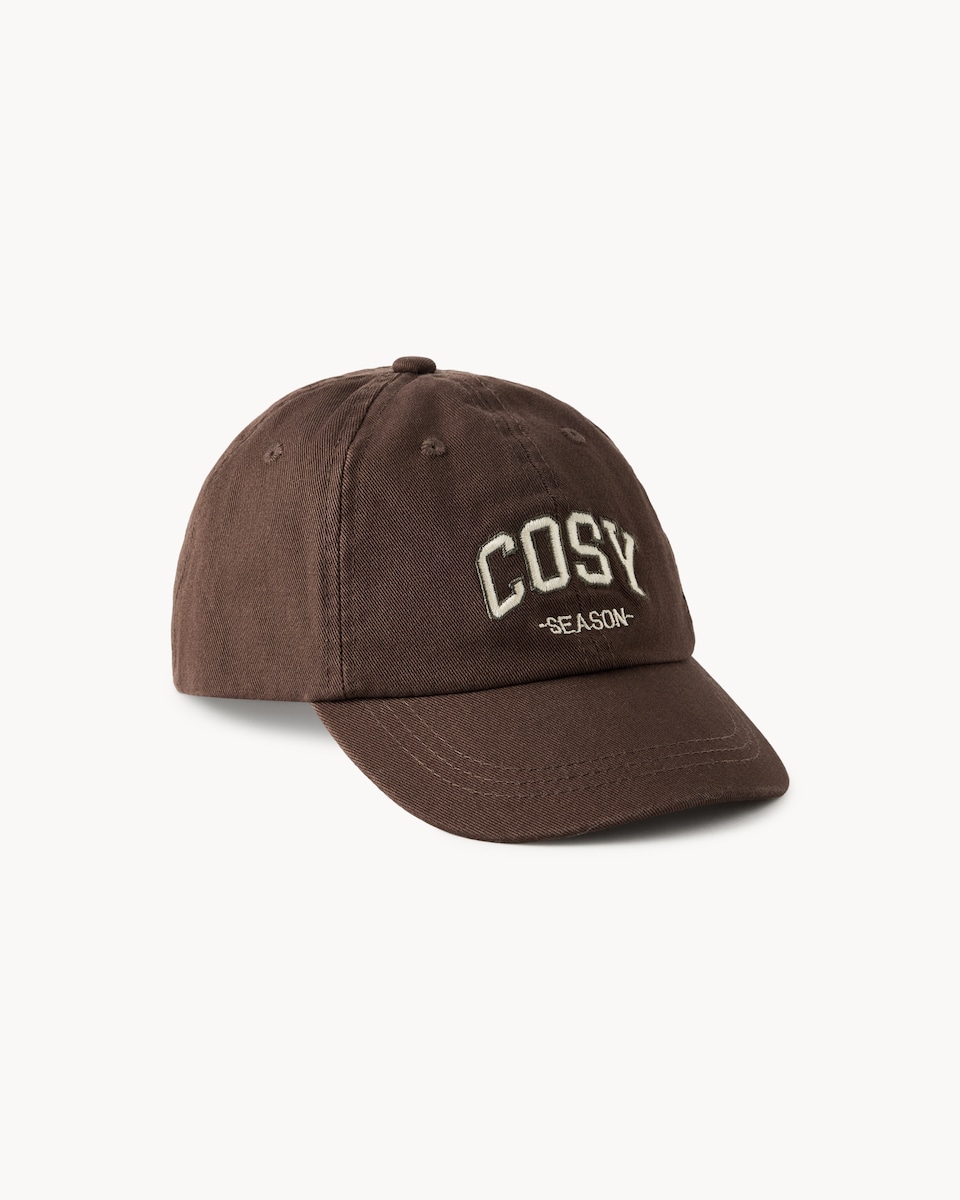 image 1 of F&F Girls Cosy Embroidered Cap in Brown