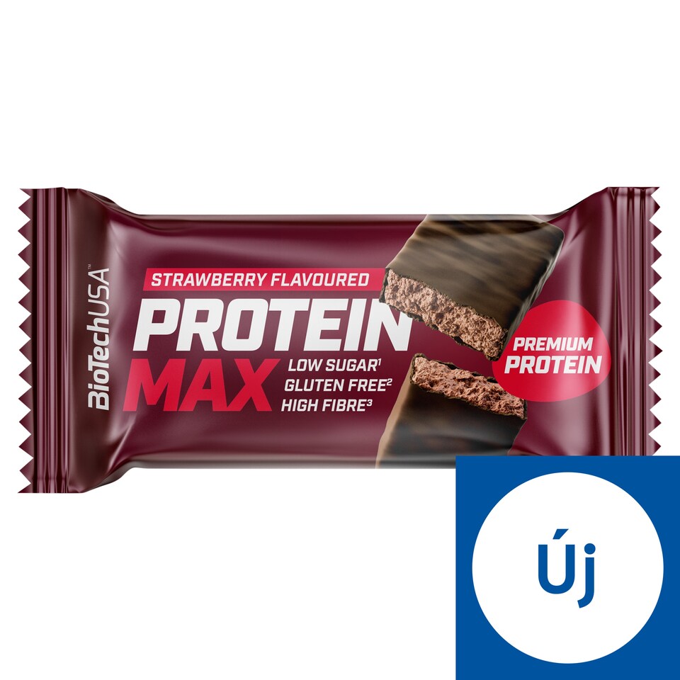 BioTechUSA Protein Max eper ízű bevont fehérjeszelet édesítőszerekkel 45 g