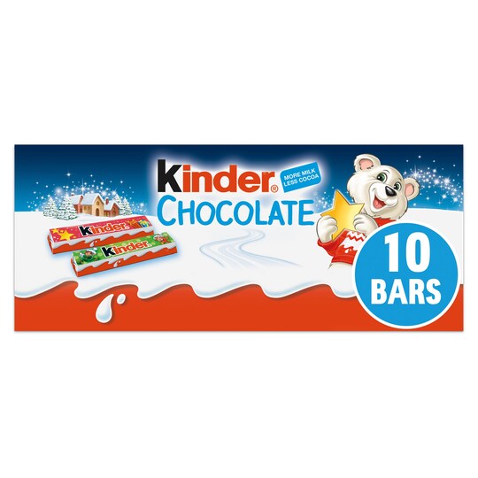 Kinder Chocolate Milk Chocolate Bars 10 X 12.5G Tesco Groceries