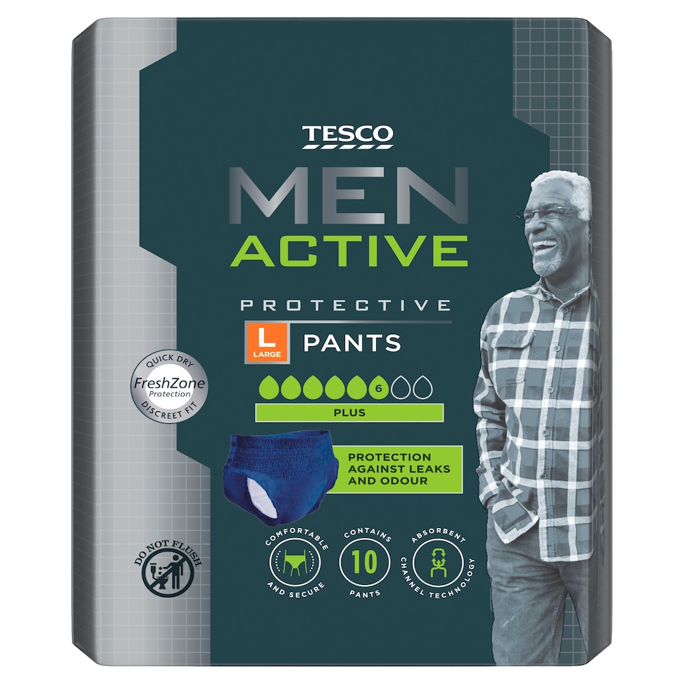 Tesco Men Active Protective Pants Plus Large 10 Pack