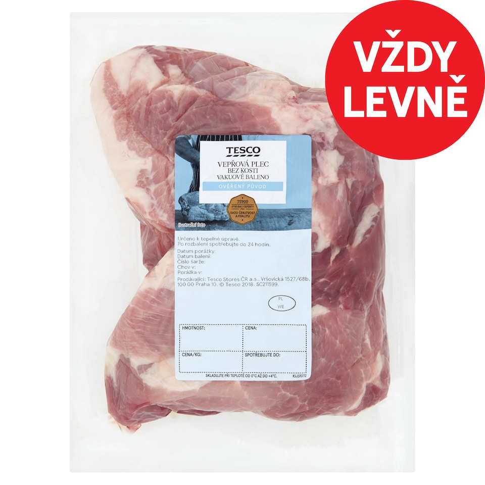 Tesco Vepřová plec bez kosti