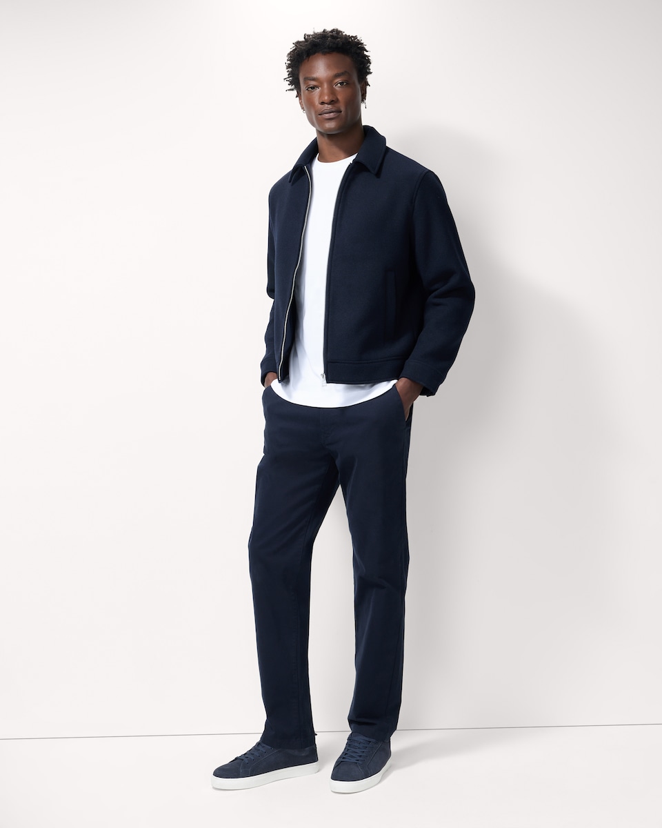 image 1 of F&F Wool Blend Harrington Jacket in Navy