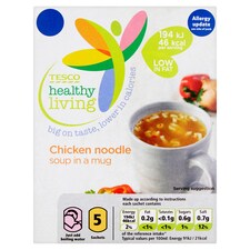 Tesco Healthy Living Chicken Noodle Soup In A 5Mug 5 Pack 65G