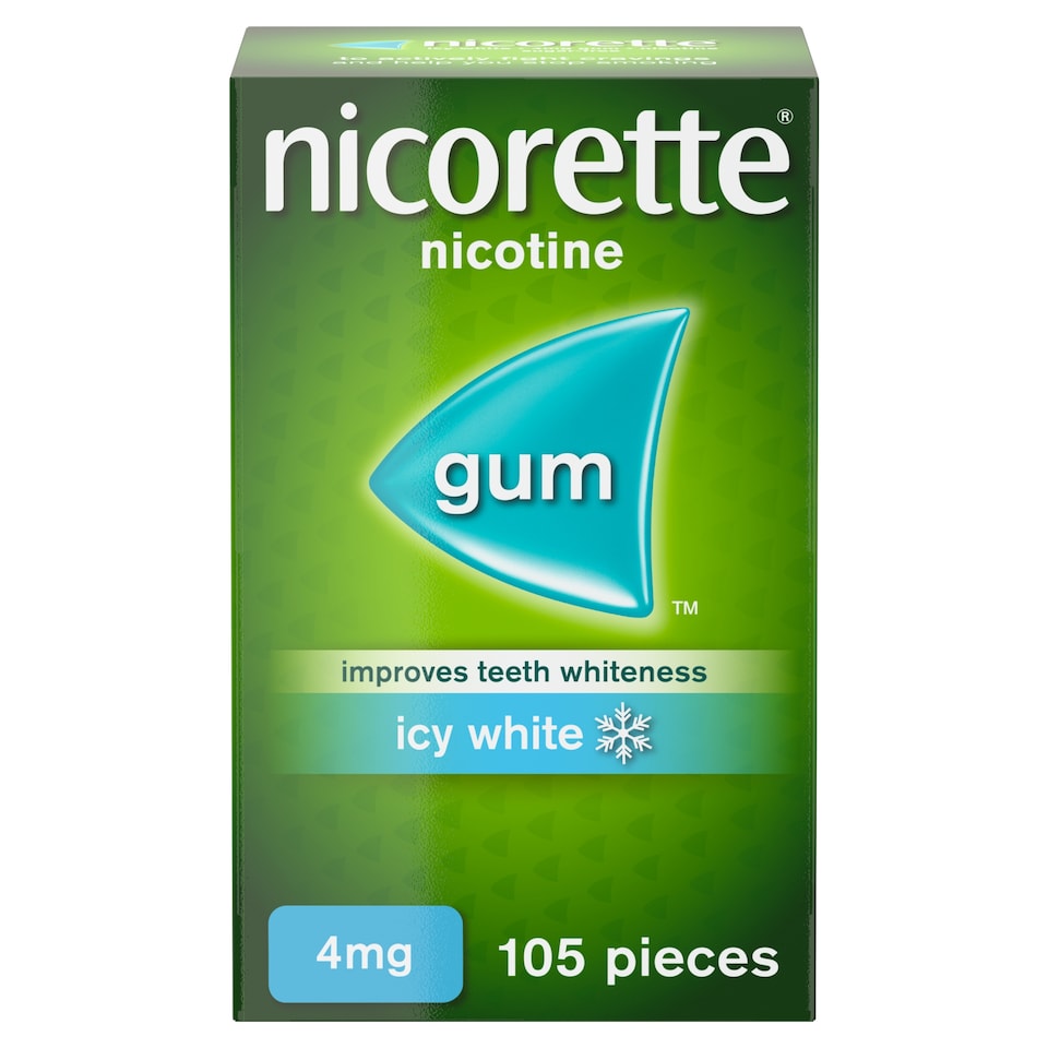 image 1 of Nicorette Stop Smoking Aid 4mg Nicotine Gum - Icy White 105s