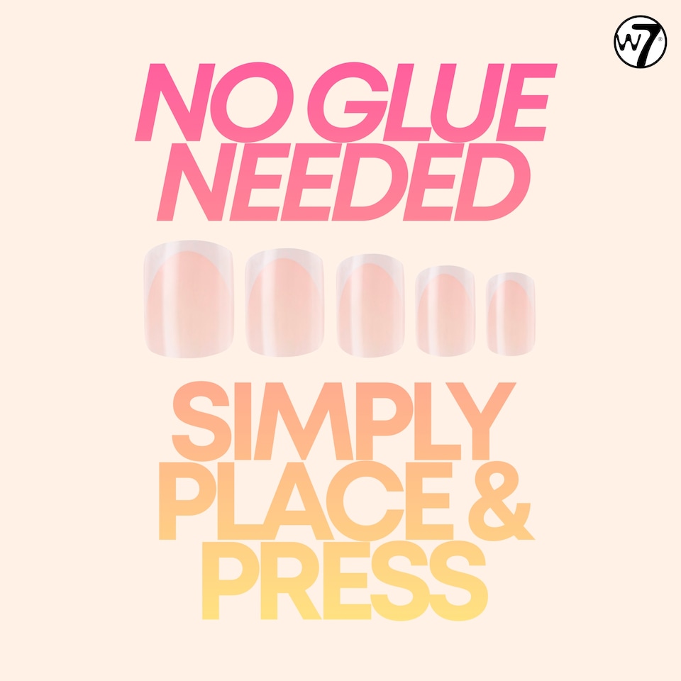 image 1 of W7 Pre-Glued Nails Instant Manicure Press-On Nails French Envy