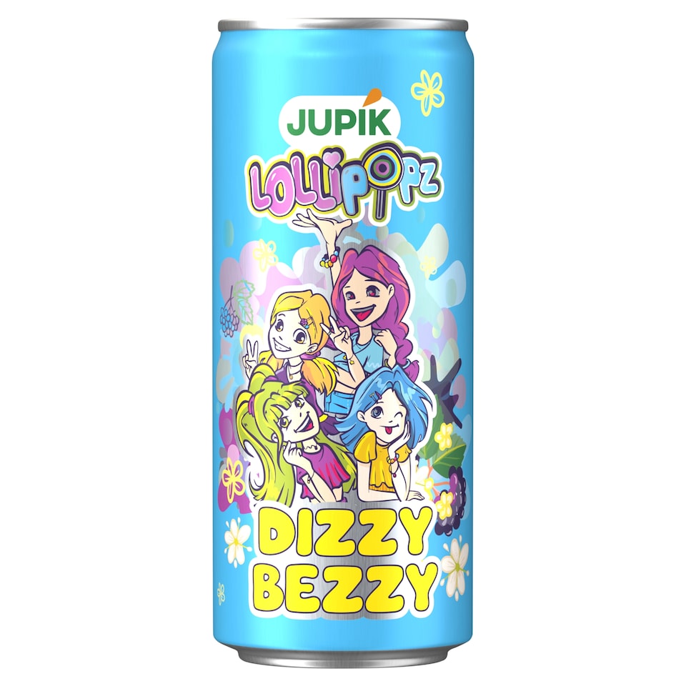 Jupík Lollipopz Dizzy Bezzy sýtený nealkoholický nápoj 330 ml