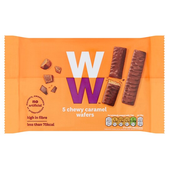 Weight Watchers Chewy Caramel Wafers 5 X 16G Tesco Groceries