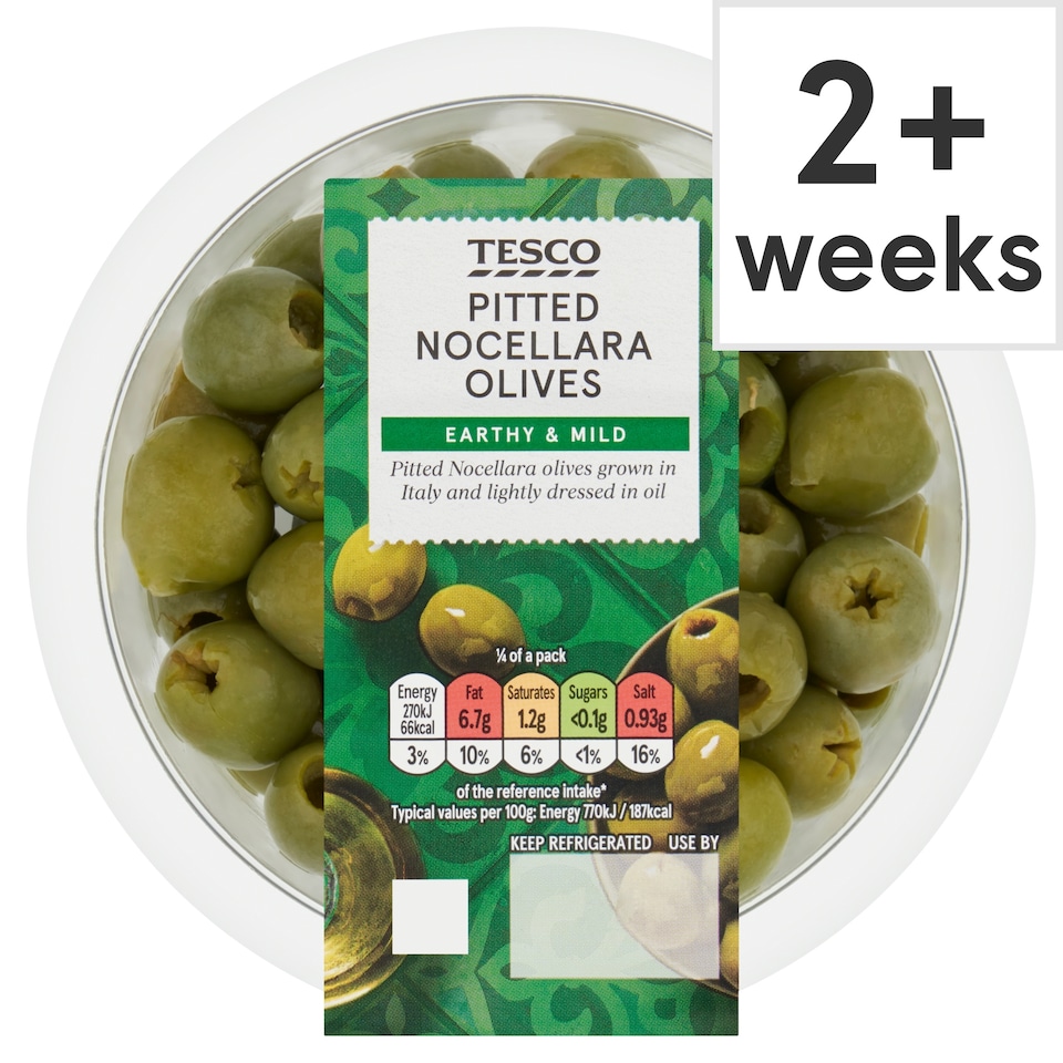 Tesco Italian Pitted Nocellara Olives 140G