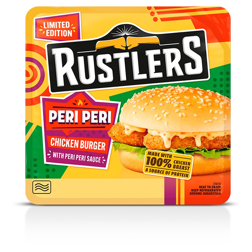 Rustlers Peri Peri Chicken Burger 129g