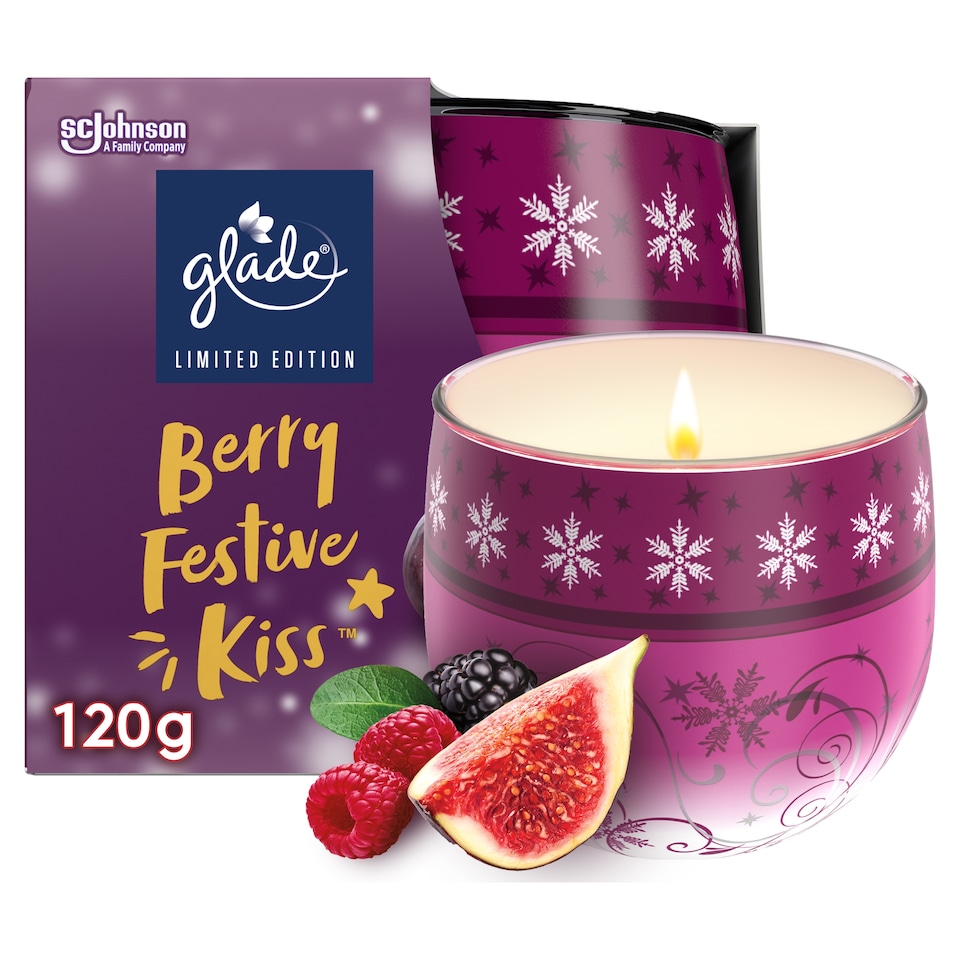 image 1 of Glade Scented Candle - Berry Festive Kiss 120g