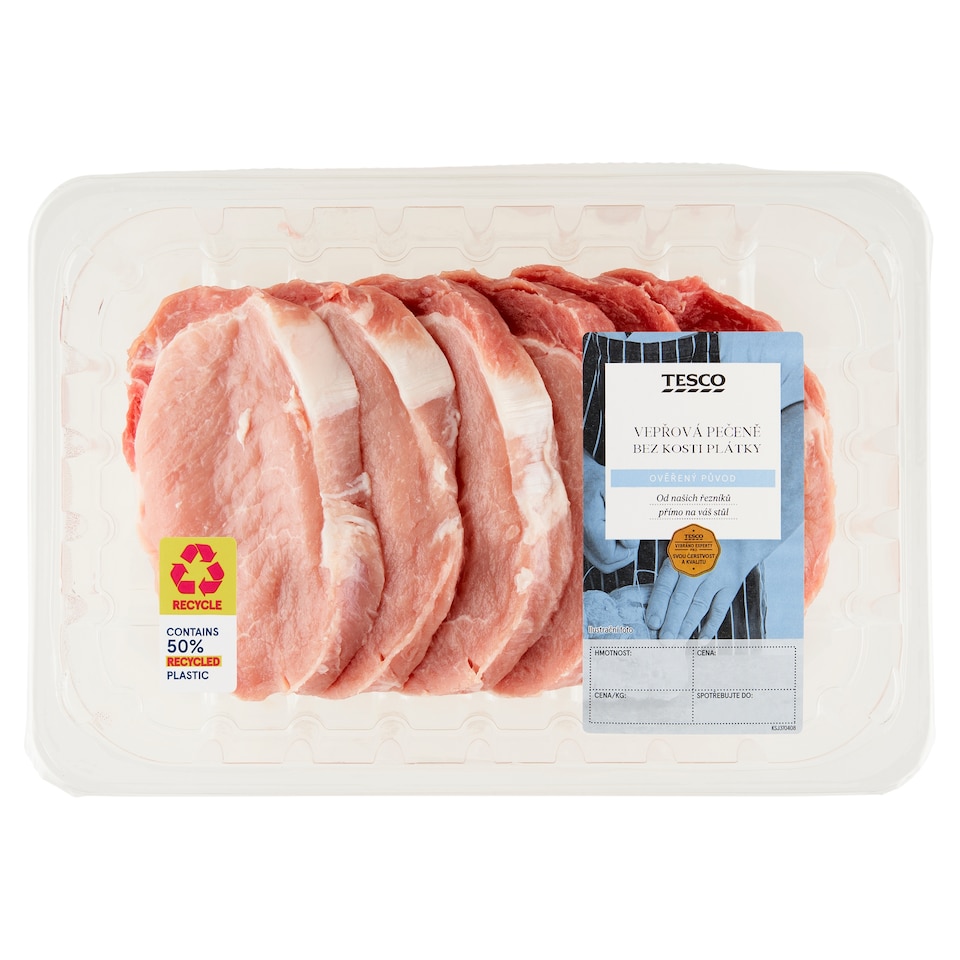 Tesco Vepřová pečeně bez kosti plátky 0,720kg