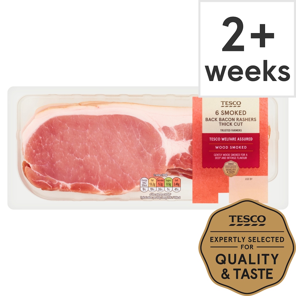 Tesco Smoked Thick Cut Back Bacon 300G