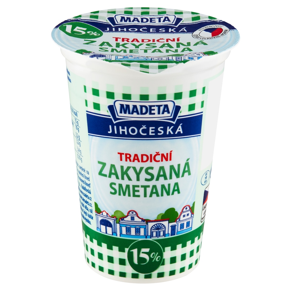 Obrázek 1 pro produkt Madeta Jihočeská tradiční zakysaná smetana 15% 180g