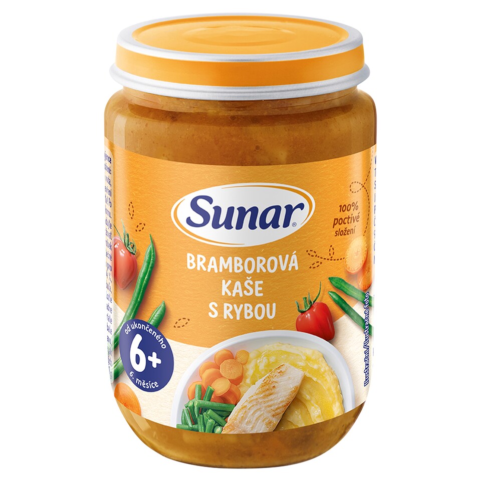 Obrázek 1 pro produkt Sunar příkrm bramborová kaše s rybou 6m+, 190g