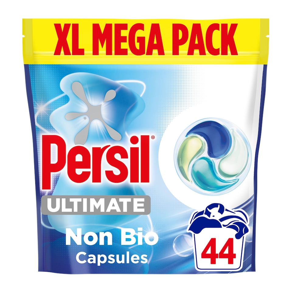 image 1 of Persil Ultimate Non Bio Ultra Stain Removal Laundry Washing Detergent Capsules XL Mega Pack 44 Washes 598g